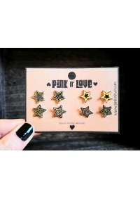 Boucles d'Oreilles Pink n' Love - Étoiles Pack de 4